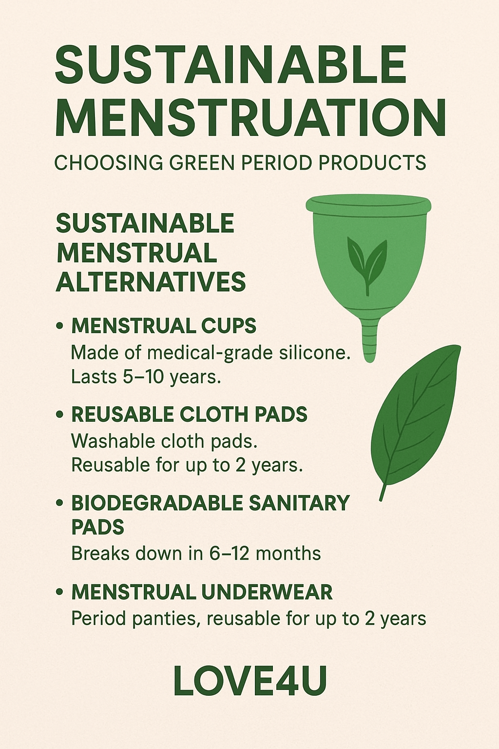 🌱 Love4U Guide to Sustainable Menstruation: Choosing Green Period Products - Love4u