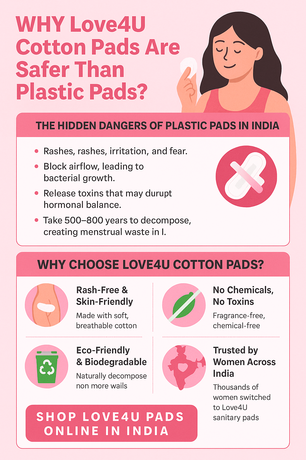 🌸 Why Love4U Cotton Pads Are Safer Than Plastic Pads? - Love4u
